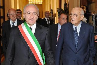Il Presidente Giorgio Napolitano con il Dott. Vincenzo De Luca, Sindaco di Salerno