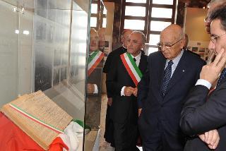 Il Presidente Giorgio Napolitano visita la Mostra &quot;Salerno la città della Costituzione&quot;