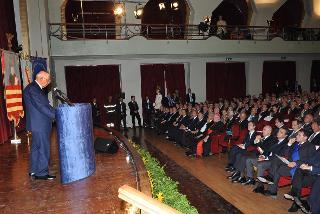 Il Presidente Giorgio Napolitano durante il suo intervento al Teatro Augusteo