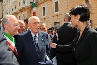 Il Presidente Giorgio Napolitano con il Ministro Mara Carfagna