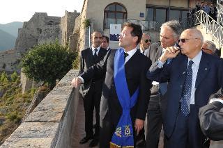 Il Presidente Giorgio Napolitano nel corso della visita al Castello di Arechi