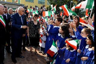 Il Presidente Giorgio Napolitano all'asilo nido &quot;Pio XII&quot;, festeggiato dai bambini