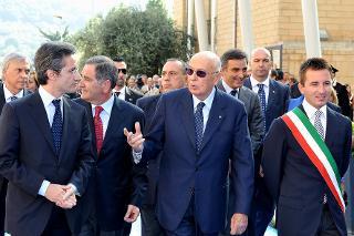 Il Presidente della Repubblica Giorgio Napolitano al suo arrivo a Giffoni Valle Piana
