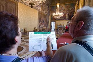 Il Palazzo del Quirinale, nella foto la Sala degli Ambasciatori, aperto al pubblico gratuitamente, in occasione dei festeggiamenti dei 140 anni di Roma Capitale