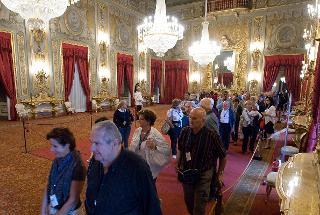 Il Palazzo del Quirinale, nella foto il Salone delle Feste, aperto al pubblico gratuitamente, in occasione dei festeggiamenti dei 140 anni di Roma Capitale