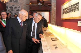 Il Presidente Giorgio Napolitano durante la visita alla Mostra &quot;L'Idea di Roma. Una città nella storia&quot; in occasione dei 140 anni di Roma Capitale