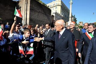 Il Presidente Giorgio Napolitano a Porta Pia, in occasione del 140° anniversario di Roma Capitale