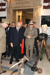 Il Presidente Giorgio Napolitano durante la visita al Museo Storico dei Bersaglieri, in occasione del 140° anniversario di Roma Capitale