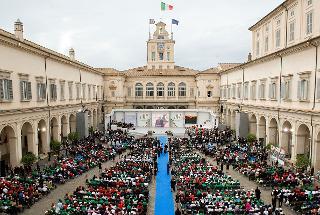 Il Cortile d'Onore del Palazzo del Quirnale in occasione della cerimonia di apertura dell'anno scolastico 2010-2011