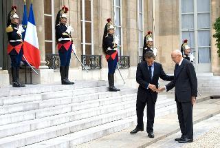 Il Presidente della Repubblica Giorgio Napolitano con il Presidente della Repubblica Francese Nicolas Sarkozy