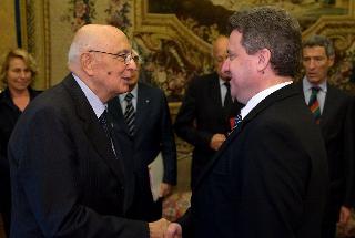 Il Presidente Giorgio Napolitano accoglie il Presidente dell'Ex Repubblica Jugoslava di Macedonia, Gjorge Ivanov