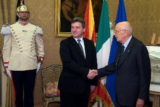 Il Presidente Giorgio Napolitano con il Presidente dell'Ex Repubblica Jugoslava di Macedonia, Gjorge Ivanov