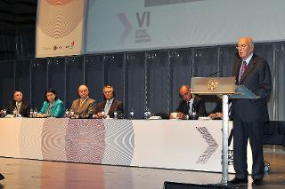 Il Presidente Giorgio Napolitano nel corso del suo intervento al VI Simposio COTEC Europa