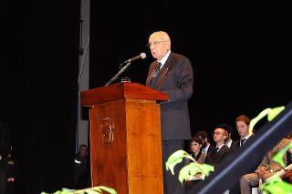 Il Presidente Giorgio Napolitano durante il suo intervento in occasione della cerimonia celebrativa del bicentenario della fondazione della Scuola Normale Superiore