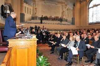 Il Presidente Giorgio Napolitano nel corso dellla cerimonia di insediamento della IX Consiliatura del Consiglio nazionale dell'economia e del lavoro