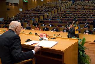 Il Presidente Giorgio Napolitano nel corso dell'incontro con i componenti della Scuola Centrale del Partito Comunista cinese