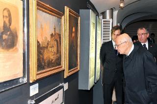 Il Presidente Giorgio Napolitano nel corso dell'inaugurazione della mostra &quot;Gioventù Ribelle. L'Italia del Risorgimento&quot;