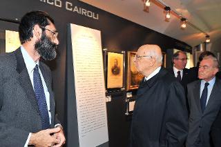 Il Presidente della Repubblica Giorgio Napolitano nel corso dell'inaugurazione della mostra &quot;Gioventù Ribelle. L'Italia del Risorgimento&quot;