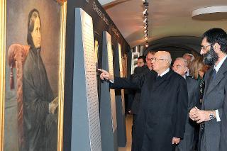 Il Presidente Giorgio Napolitano nel corso dell'inaugurazione della mostra &quot;Gioventù Ribelle. L'Italia del Risorgimento&quot;