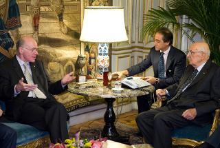 Il Presidente Giorgio Napolitano nel corso dei colloqui con il Presidente del Bundestag, Norbert Lammert
