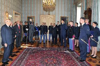 Il Presidente della Repubblica Giorgio Napolitano durante l'incontro con gli Allievi delle Accademiie Militari