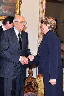 Il Presidente Giorgio Napolitano con la Dott.ssa Susanna Camusso, Segretario generale della CGIL