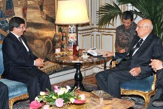 Il Presidente Giorgio Napolitano con il Signor Ahmet Davutoglu, Ministro degli Affari Esteri della Repubblica di Turchia