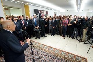 Il Presidente Giorgio Napolitano durante l'incontro con i redattori ed il personale tecnico amministrativo del giornale &quot;Il Mattino di Padova&quot;