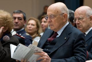 Il Presidente Giorgio Napolitano nel corso della cerimonia di celebrazione del 60° anniversario di fondazione del CUAMM - Medici con l'Africa
