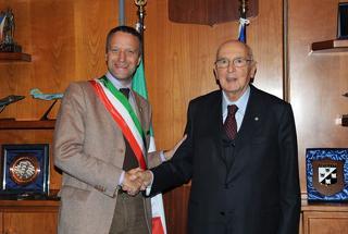 Il Presidente Giorgio Napolitano con il Sindaco di Verona Flavio Tosi