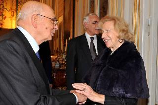 Il Presidente Giorgio Napolitano con la Signora Maria Romana De Gasperi, Vice Presidente Vicario della Fondazione Alcide De Gasperi