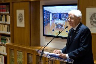 Il Segretario generale della Presidenza della Repubblica, Donato Marra, durante la cerimonia d'inaugurazione della restaurata Biblioteca del Quirinale