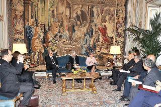 Il Presidente Giorgio Napolitano nel corso dell'incontro con una delegazione dell'UNESCO