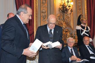 Il Presidente Giorgio Napolitano nel corso dell'incontro con una delegazione dell'Associazione fra le società italiane per azioni