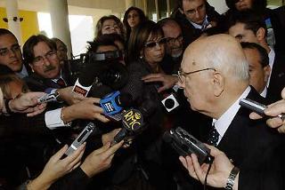 Il Presidente Giorgio Napolitano al termine della sua visita di quattro giorni nel capoluogo partenopeo