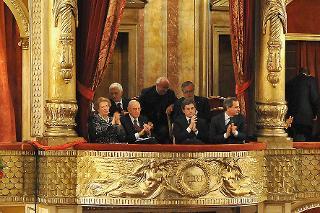 Il Presidente Giorgio Napolitano all'anteprima di gala dell'Opera &quot;Moise et Pharaon&quot; di Giaocchino Rossini, diretta dal Maestro Ricardo Muti