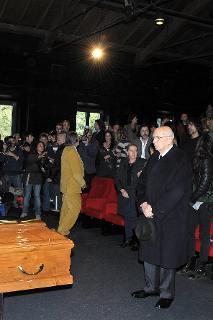 Il Presidente Giorgio Napolitano alla Camera ardente del Regista Mario Monicelli allestita alla Casa del Cinema