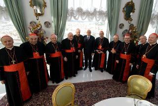 Il Presidente Giorgio Napolitano con i Cardinali italiani di nuova nomina