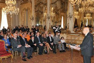 Il Presidente Giorgio Napolitano durante il suo intervento alla Giornata Internazionale delle Persone con Disabilità