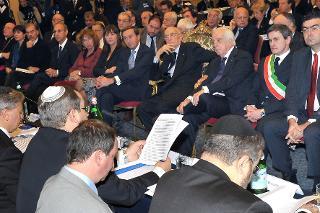 Il Presidente Giorgio Napolitano durante il VI° Congresso dell'Unione delle Comunità Ebraiche Italiane