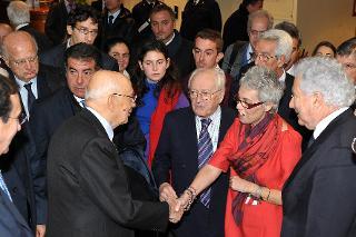 Il Presidente Giorgio Napolitano al termine del VI° Congresso dell'Unione delle Comunità Ebraiche Italiane