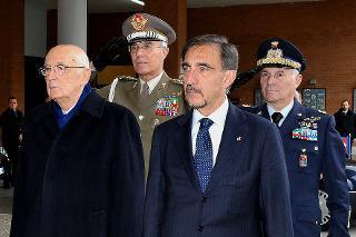 Il Presidente Giorgio Napolitano e il Ministro La Russa al Comando Operativo di Vertice Interforze.