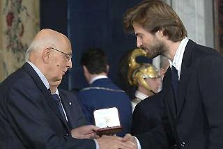 Il Presidente Giorgo Napolitano consegna il Premio &quot;Vittorio De Sica&quot; a Kim Rossi Stuart, Regista