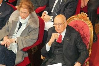 Il Presidente Giorgio Napolitano e la Signora Clio al Teatro Municipale di Reggio Emilia