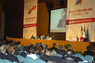 Un momento della cerimonia di celebrazione della Giornata mondiale di lotta contro l'Aids alla presenza del Presidente della Repubblica Giorgio Napolitano