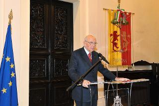 Il Presidente Giorgio Napolitano durante il suo intervento in occasione della commemorazione di Benigno Zaccagnini e Arrigo Boldrini