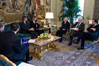 Il Presidente Giorgio Napolitano nel corso dell'incontro con una rappresentanza del Gruppo Barilla