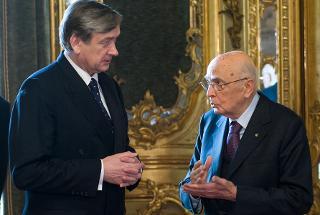 Il Presidente Giorgio Napolitano a colloquio con il Presidente della Repubblica di Slovenia Danilo Türk, in occasione della visita di Stato in Italia