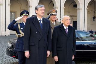 Il Presidente Giorgio Napolitano con il Signor Danilo Türk, Presidente della Repubblica Slovena in visita di Stato in Italia