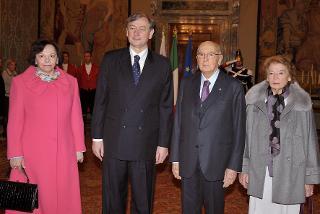 Il Presidente Giorgio Napolitano con il Signor Danilo Türk, Presidente della Repubblica Slovena e le rispettive consorti